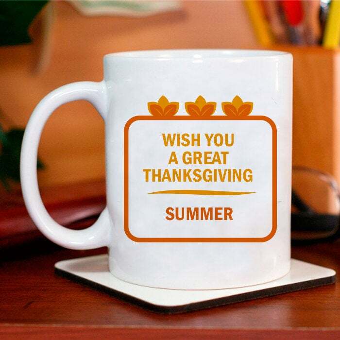 Personalized Thanksgiving Mug Gratitude Mug Engraved Name Coffee Mug