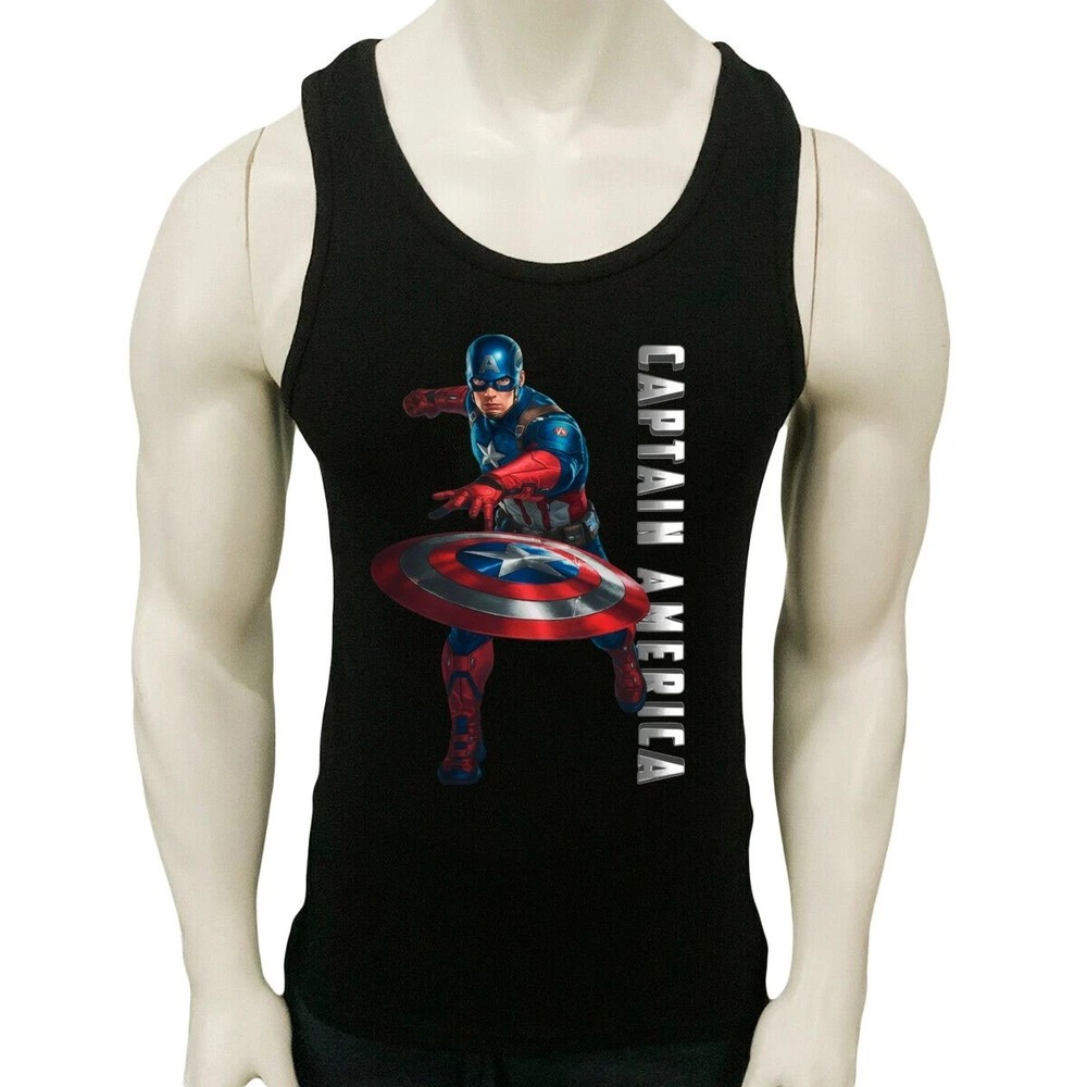 Nwt Captain America Superhero Logo Comics Men's Sleeveless Tank Top
