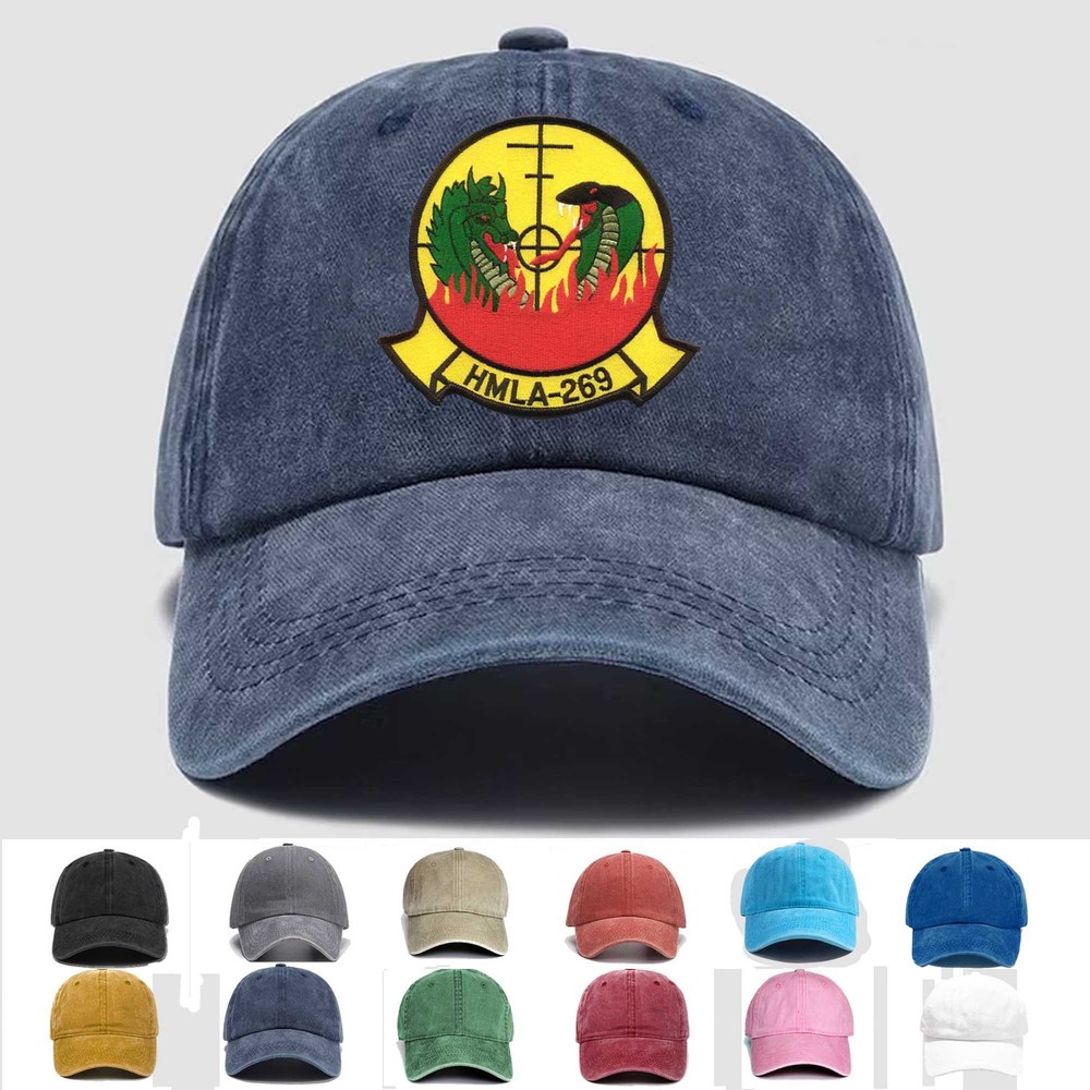 Custom Embroidered Hat HMLA-269 Gunrunners, Veteran Cap, Trucker Hat, Gift Idea