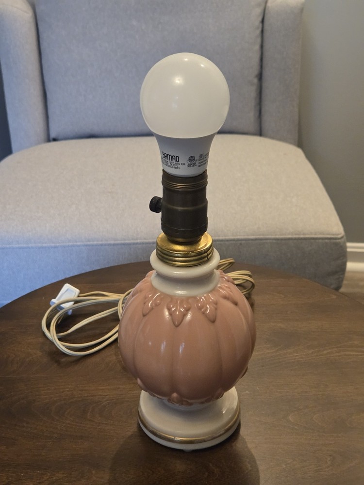Vintage Aladdin Pink Alacite Boudoir Lamp - Works!