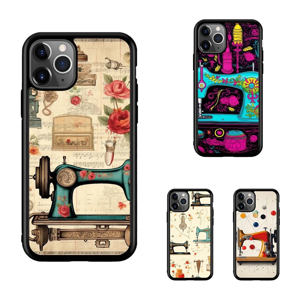 Sewing Machine Floral Print For Apple iPhone Samsung Galaxy Motorola Deluxe Case