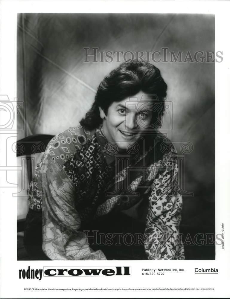 1990 Press Photo Rodney Crowell, country rock singer, songwriter and musician.