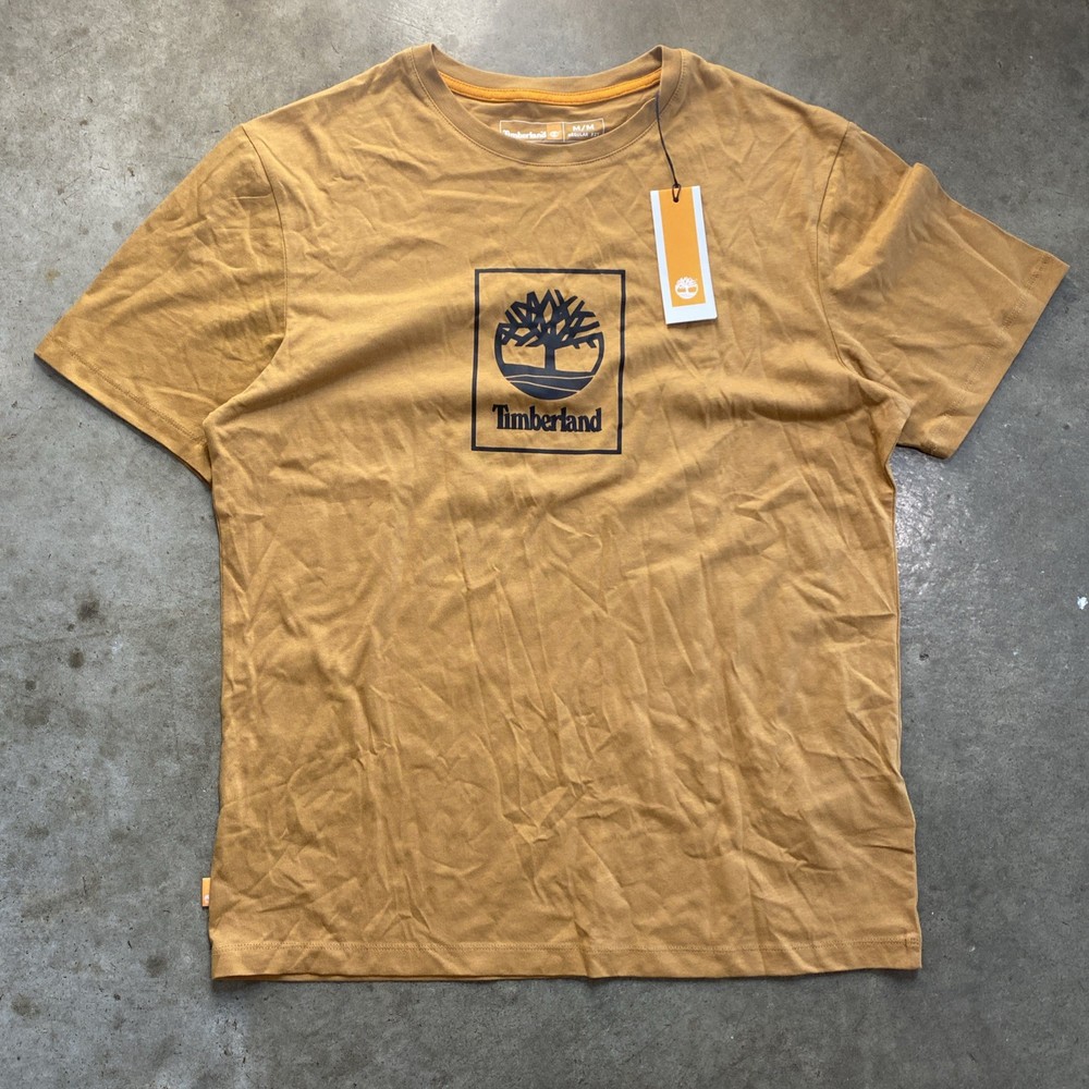 Timberland Tan Graphic Men's Medium Short Sleeve T-Shirt With Tags