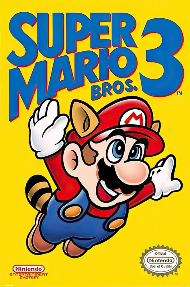 Super Mario Bros. 3 - Gaming Poster (Mario Flying) (Size: 24