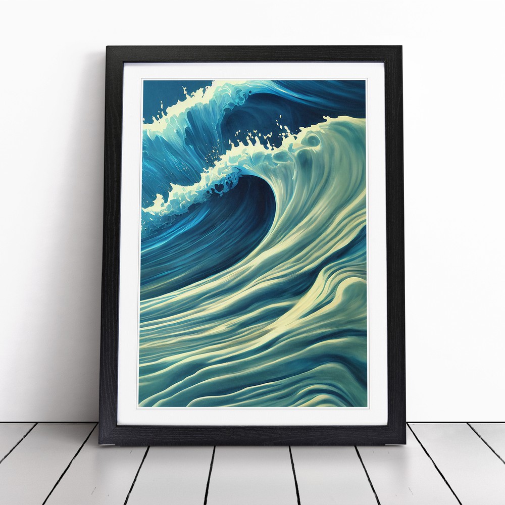 Ocean Wave No.1 Enmarcado Arte en Pared Impresión Imagen Grande Pintura Póster Decoración del Hogar