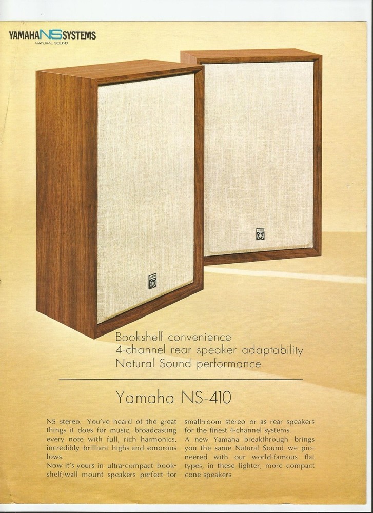 VINTAGE AD SHEET #2297 - YAMAHA SYSTEMS SPEAKERS NS-410