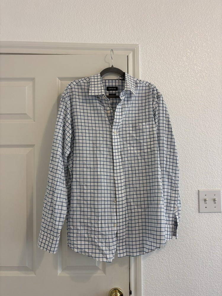 Orvis Blue plaid Long Sleeve Button Down Shirt L