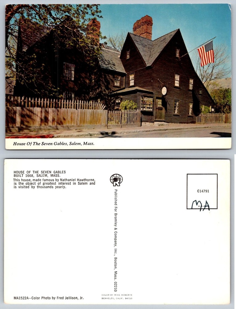 House of Seven Gables Salem Mass Historic Nathaniel Hawthorne Postcard MA