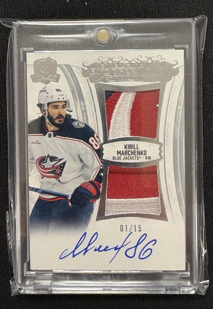 2022-23 UD THE CUP KIRILL MARCHENKO EMBLEMS OF ENDORSEMENTS RPA #1/15 FIRST PRNT