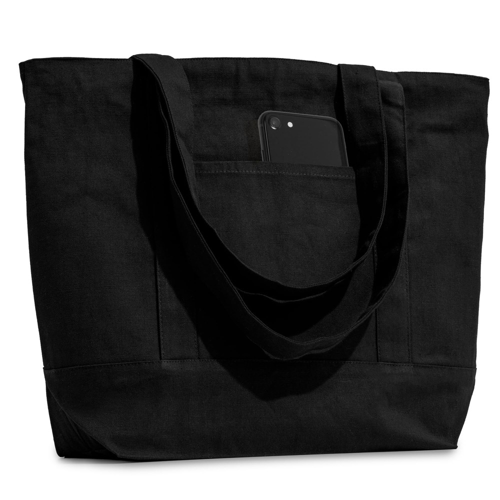 (Not Made In China) Reusable Grocery Shopping Bag, Organic Cotton Canvas Tote...