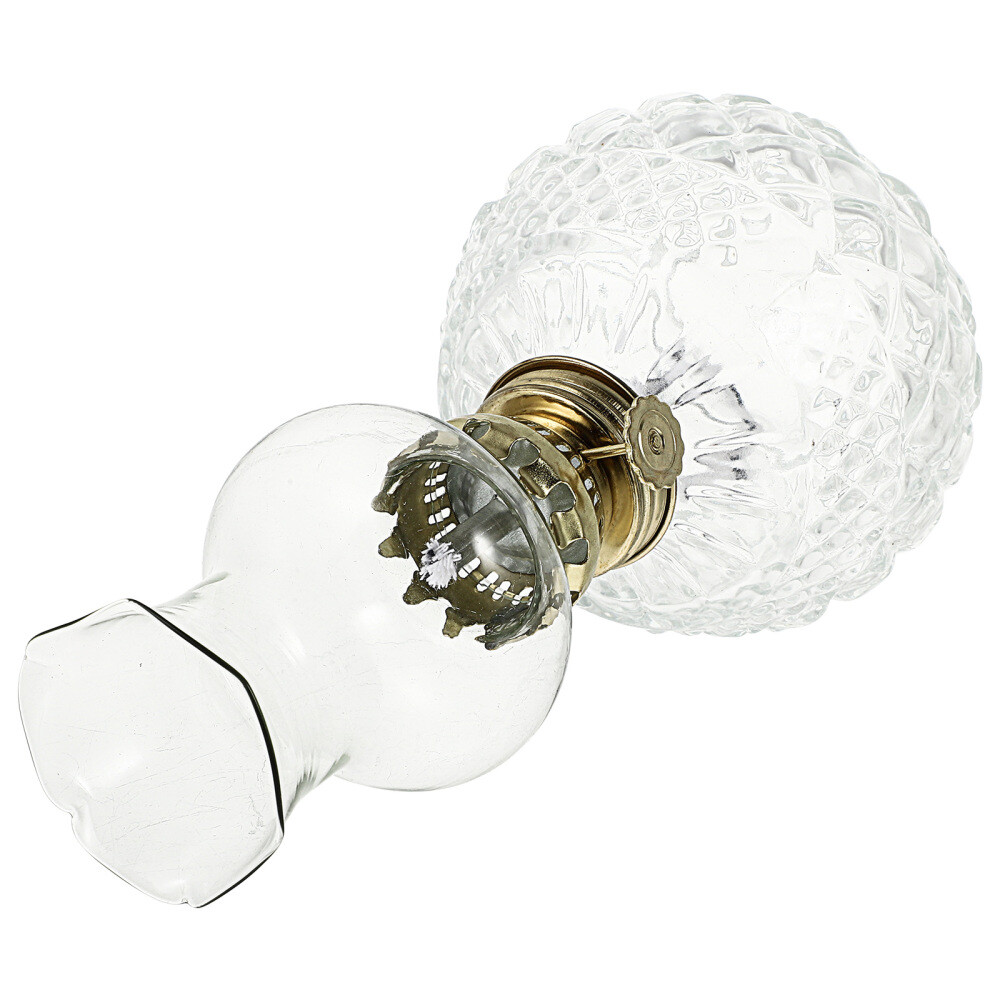 Glass Kerosene Lamp Retro Vintage Decor Lighter Live Rechargeable Bulbs