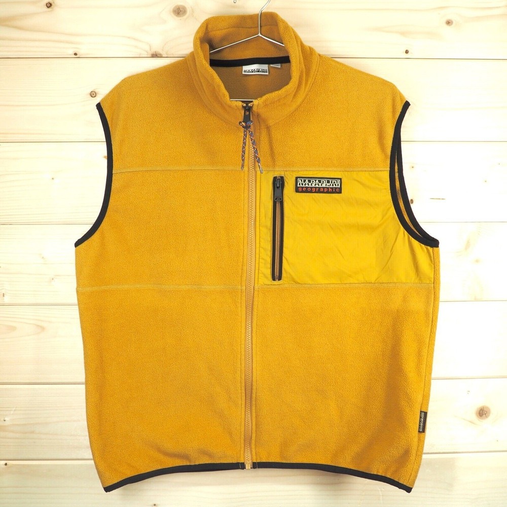 Napapijri Trentino Mens Medium Brown Fleece Zip Vest Gilet Sleeveless