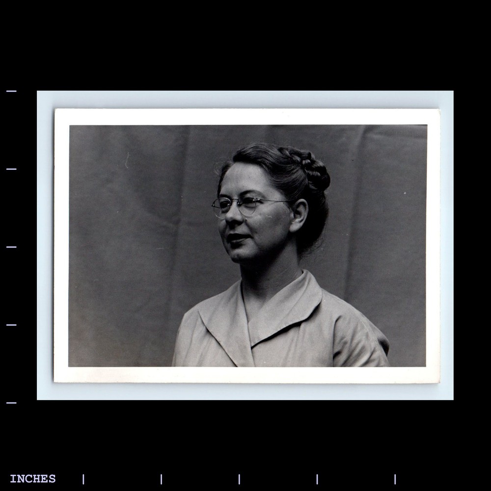 Vintage Photo WOMAN WITH GLASSES SOLO CANDID PORTRAIT