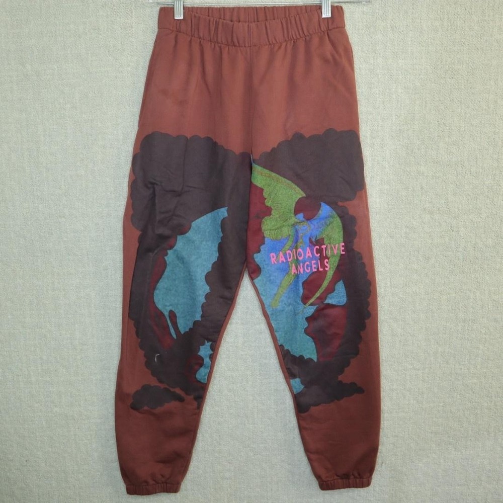 Boys Lie Sweatpants Womens Small Brown Radioactive Angels Graphic Joggers