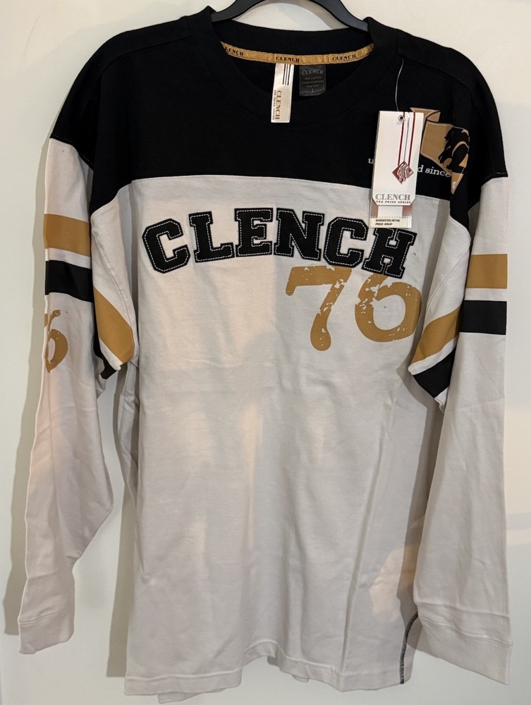VTG Clench Jeans Shirt Large Y2K Skate Hip Hop Graphic Street Deadstock NWT