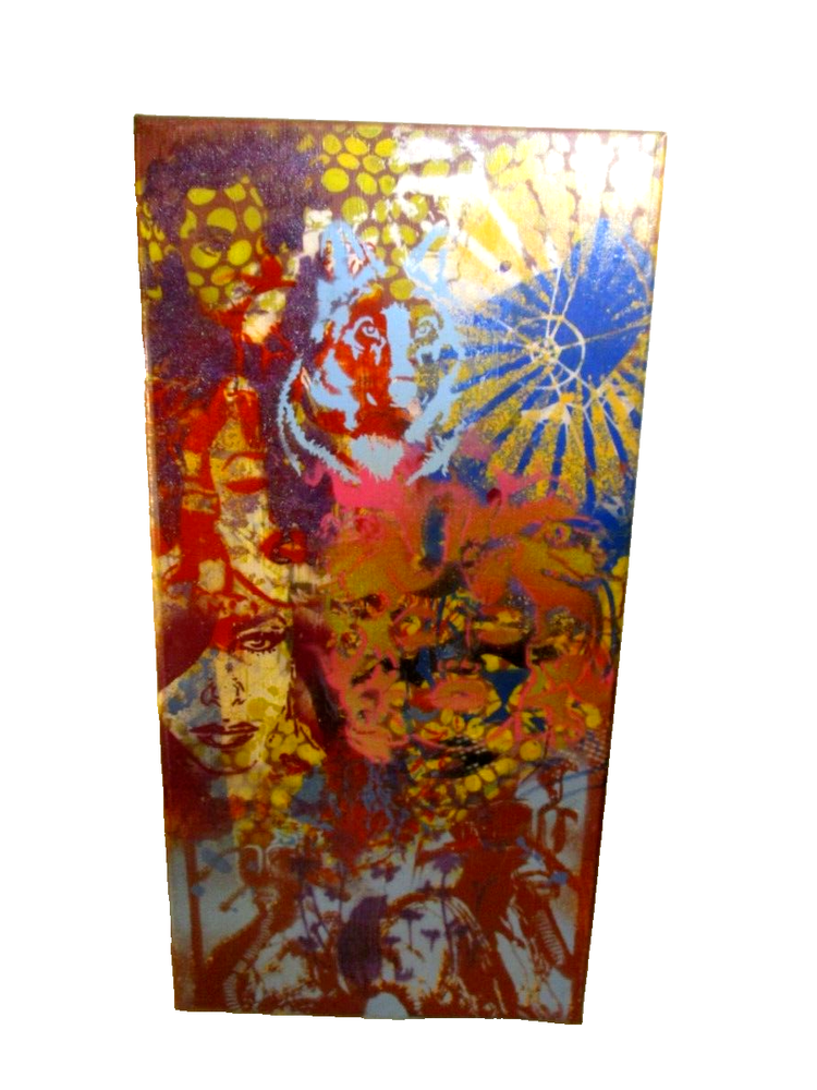 10x20 MUSK YAI MODERN ART SIGNED REALISM PAINTING ABSTRACT GRAFFITI OOAK-image