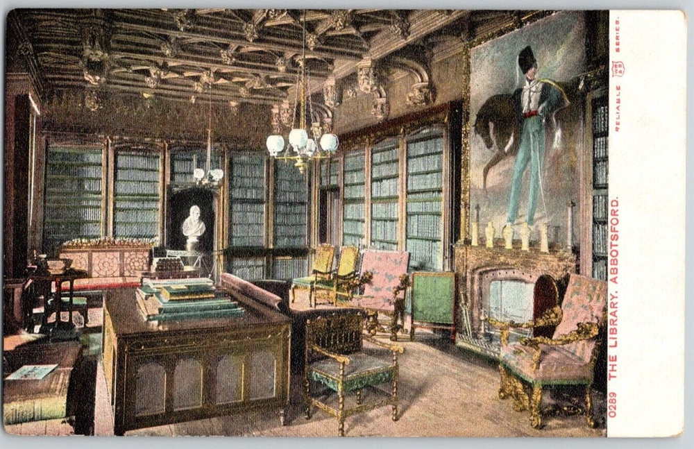 Scotland Melrose Abbotsford House Library Home of Sir Walter Scott Postcard