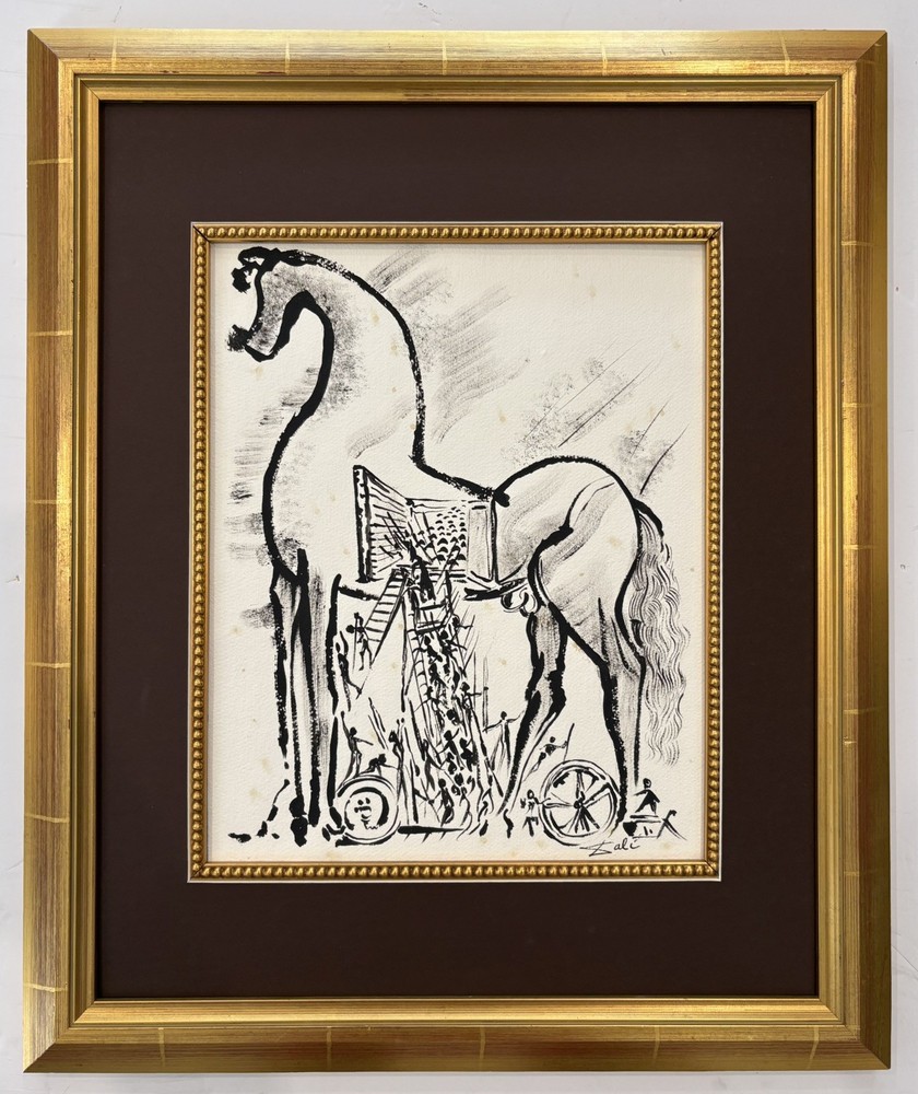 Salvador Dali 1904-1989 Hand  signed ink on Paper  in the Style Of  Painting