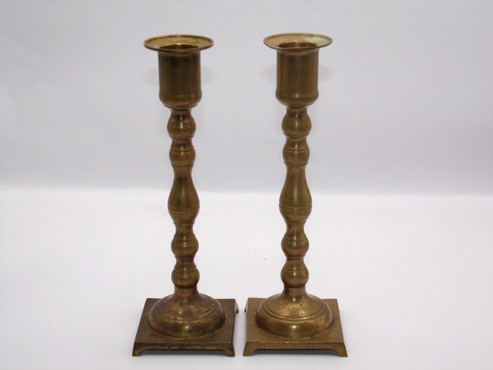 Vintage Brass Candlestick 7” Tall,  Square Base