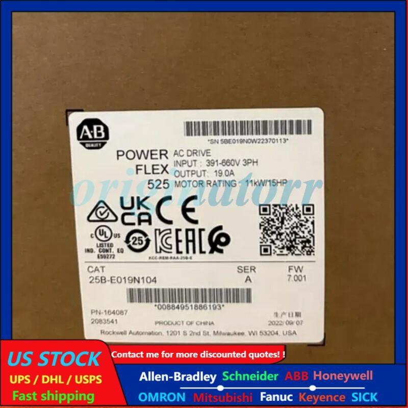 New Sealed 25B-E019N104 Allen-Bradley 11KW/15HP PowerFlex 525 AC Drive