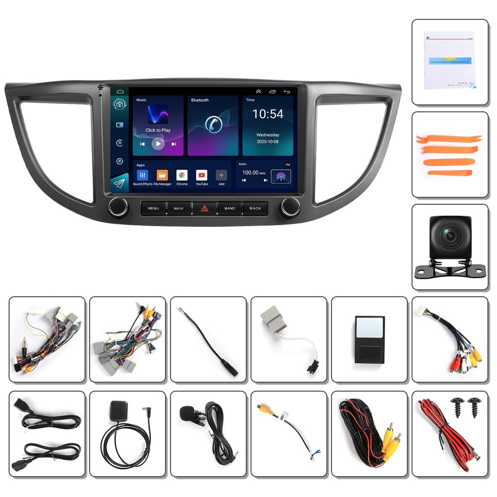 For Honda CRV 2012-2016 Android 15 Apple CarPlay Car Stereo Radio GPS Navigation