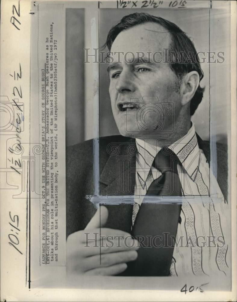 1972 Press Photo US Ambassador George Bush addressing the United Nations