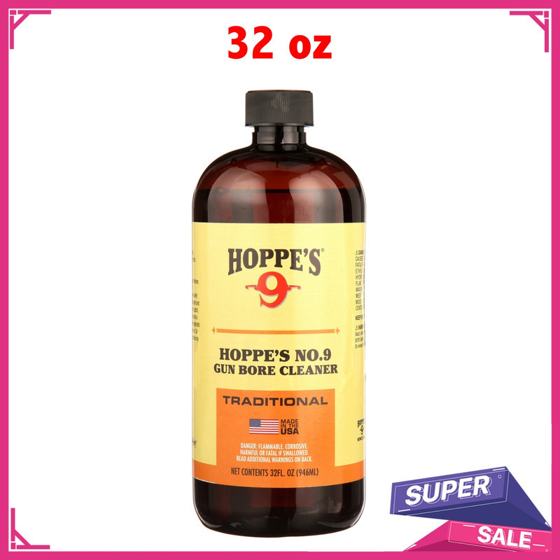 Hoppes No 9 Gun Bore Cleaning Solvent 32 oz 1 Quart Bottle