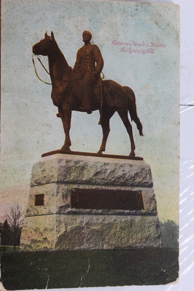 Pennsylvania PA Gettysburg General Meade Statue Postcard Old Vintage Card View