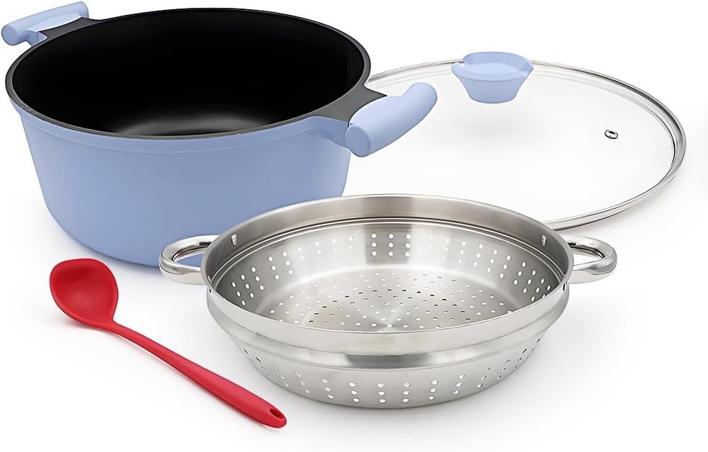 7 QT Steer Pot for Cooking, Lar Steing Pot with Lid, Nonsti