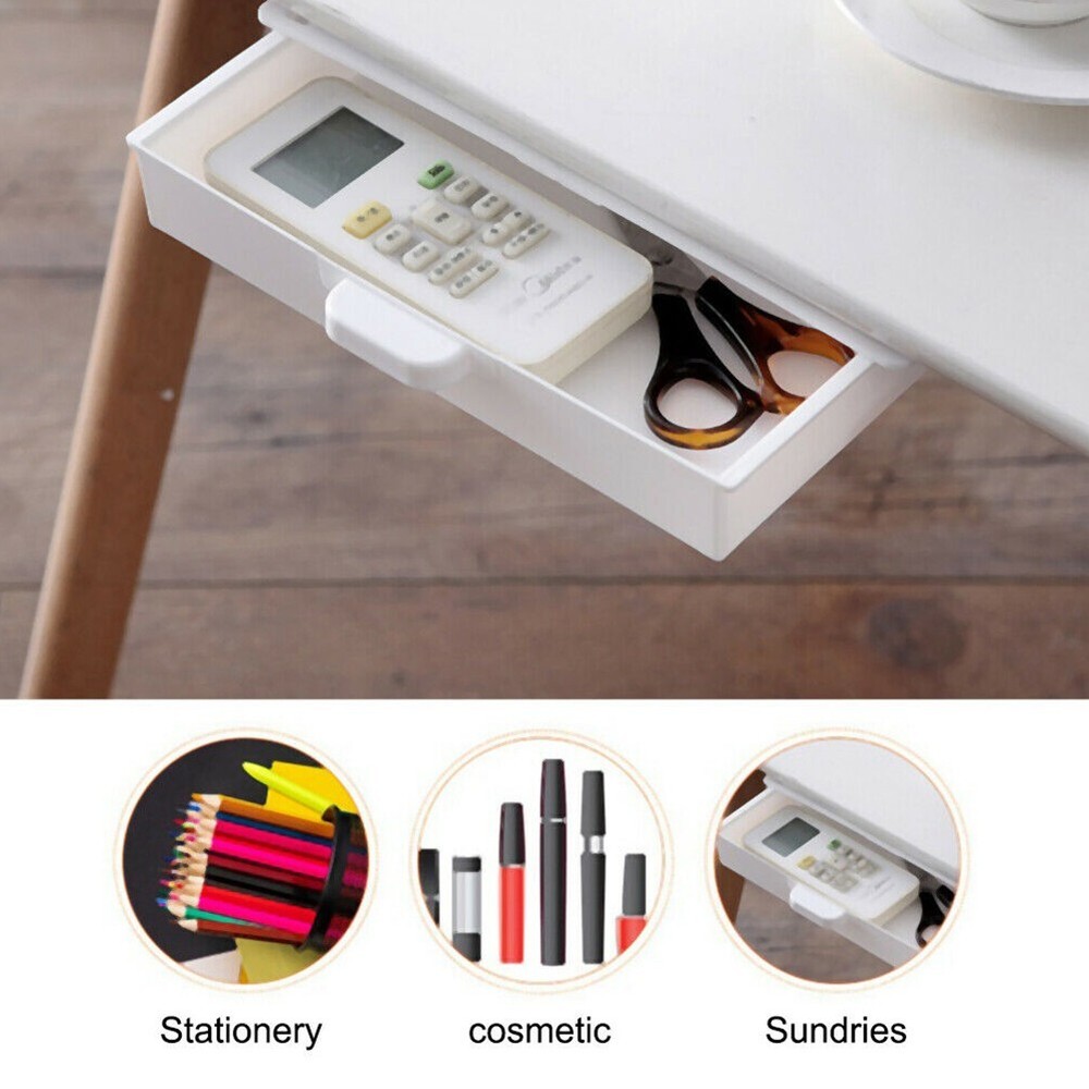 Under Desk Drawer Organizer with Adhesive for Office Accessories-image