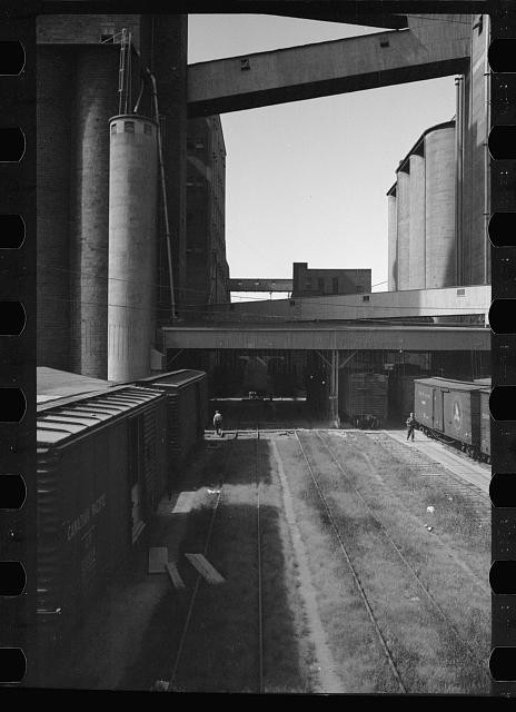 Minneapolis Minnesota 1939 Flour Mill Freight Cars Railroad Loading Area