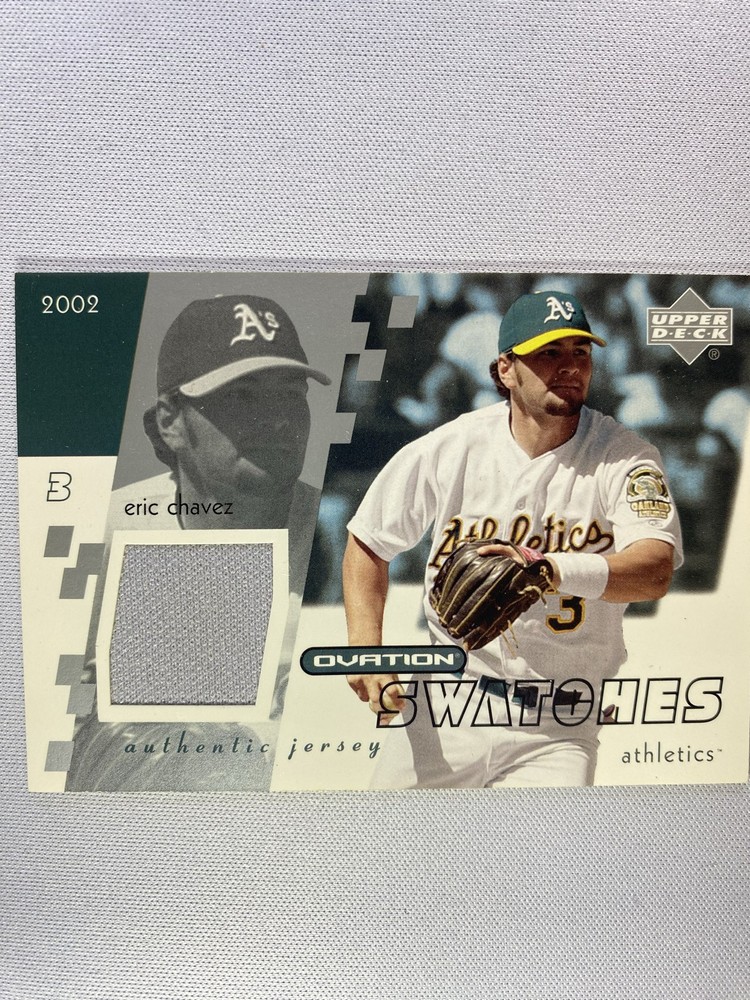 2002 Upper Deck Ovation - Swatches Eric Chavez #O-EC (MEM)