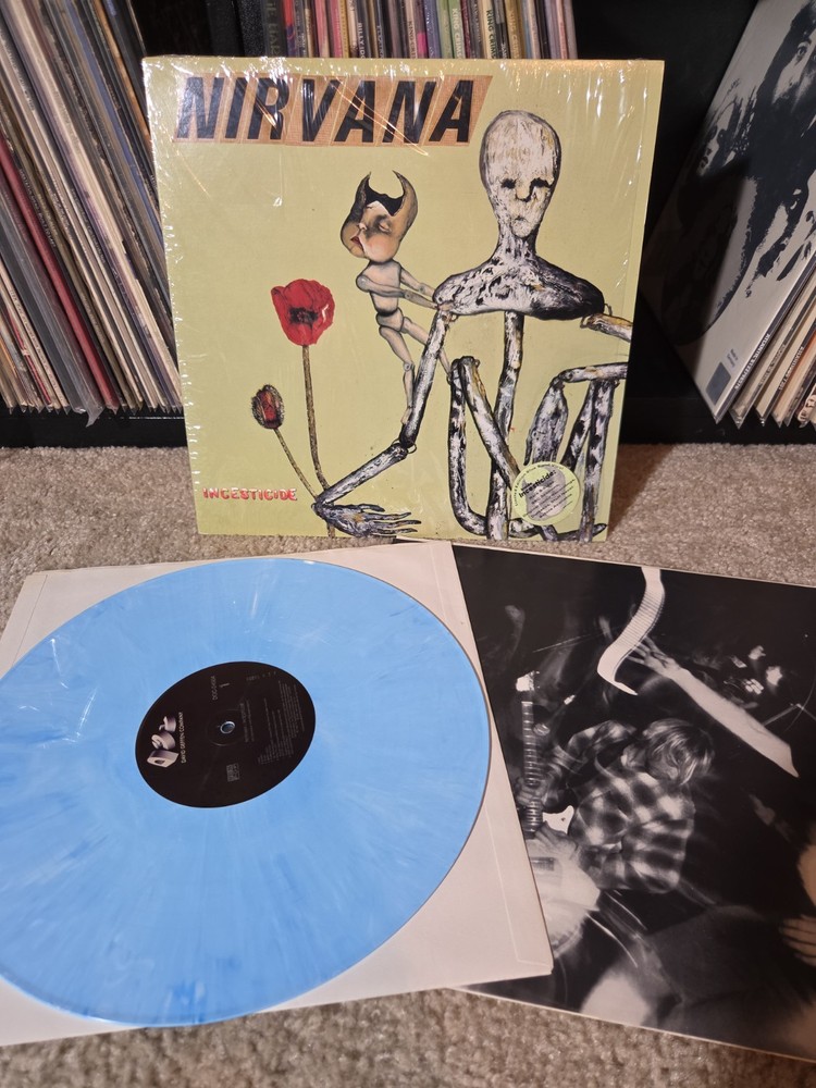 Nirvana Incesticide Lp Blue Swirl Vinyl 1992 1st USA Press Shrink/Hype/Insert NM