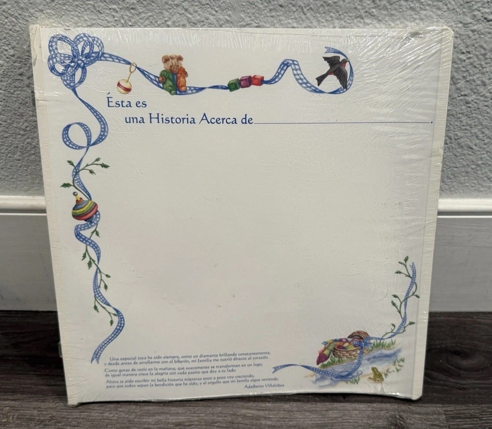 Creative Memories 12x12 Blue Gingham Its a Boy Scrapbook Pages Spanish Version