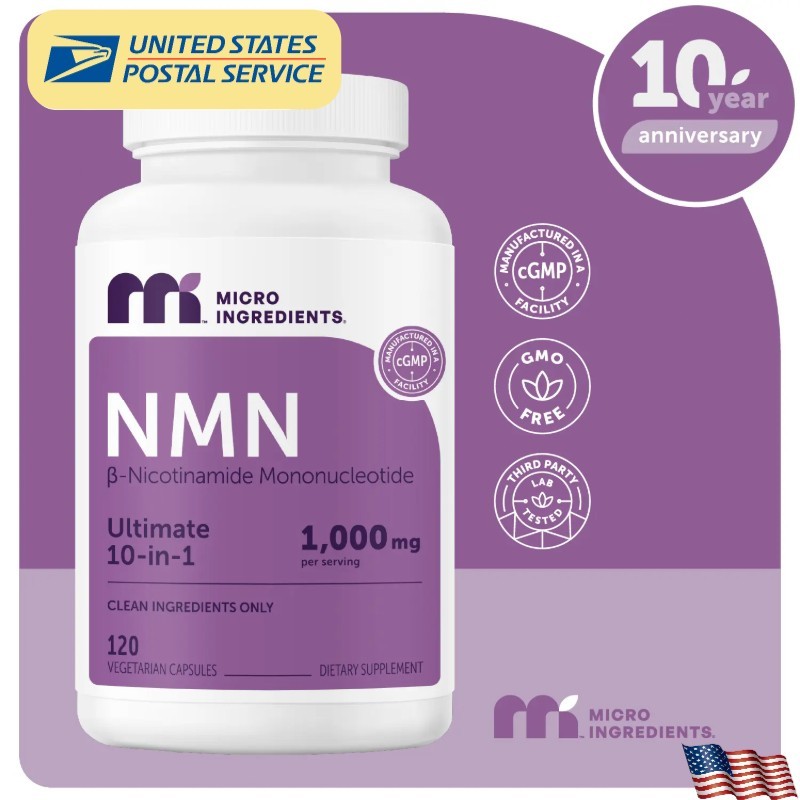 NMN Complex 1,000mg – 120 Caps | 10-in-1 NAD+ Booster with Resveratrol, CoQ10 &