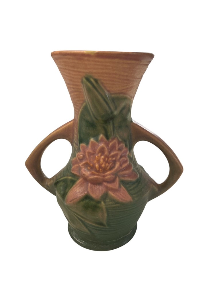 Vintage Original Roseville Pottery Water Lily Vase 6.5