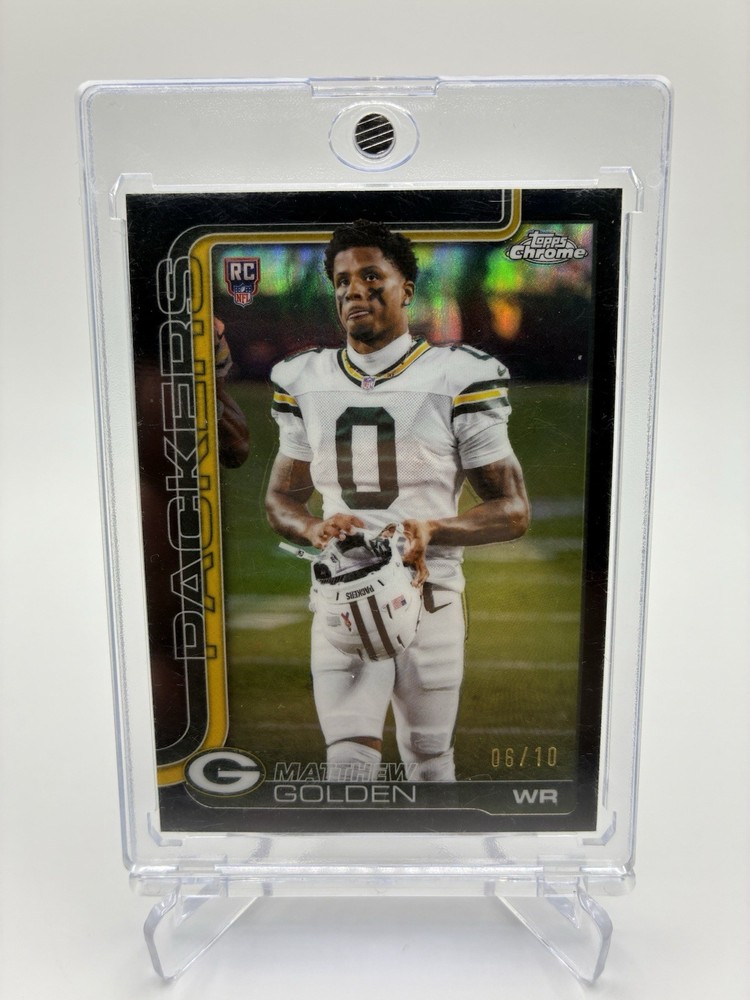 2025 Topps Chrome Matthew Golden Image Variation True Black Refractor /10 RC SP