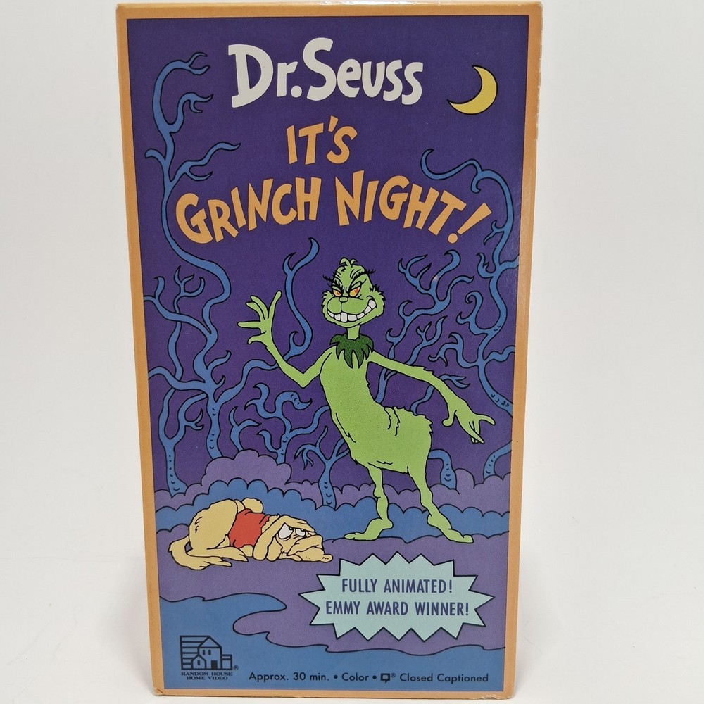 Dr. Seuss It's Grinch Night! VHS 1992 Rare Halloween Prequel Vntg. Clean Copy!
