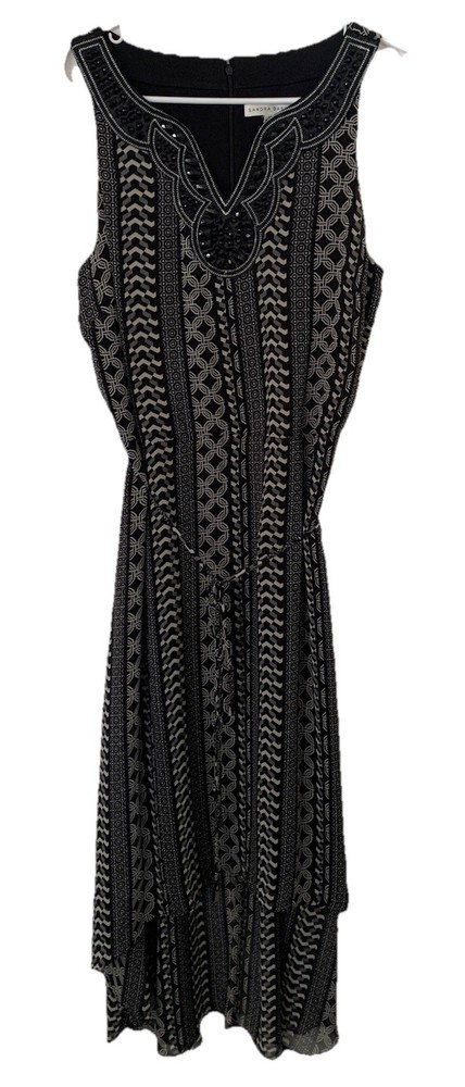 Elegant Women's Sandra Darren Dress Size 14 Sleeveless 100% Polyester Black