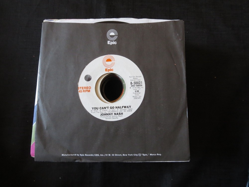 JOHNNY NASH – You Can't Go Halfway PROMO Unplayed Old Stock