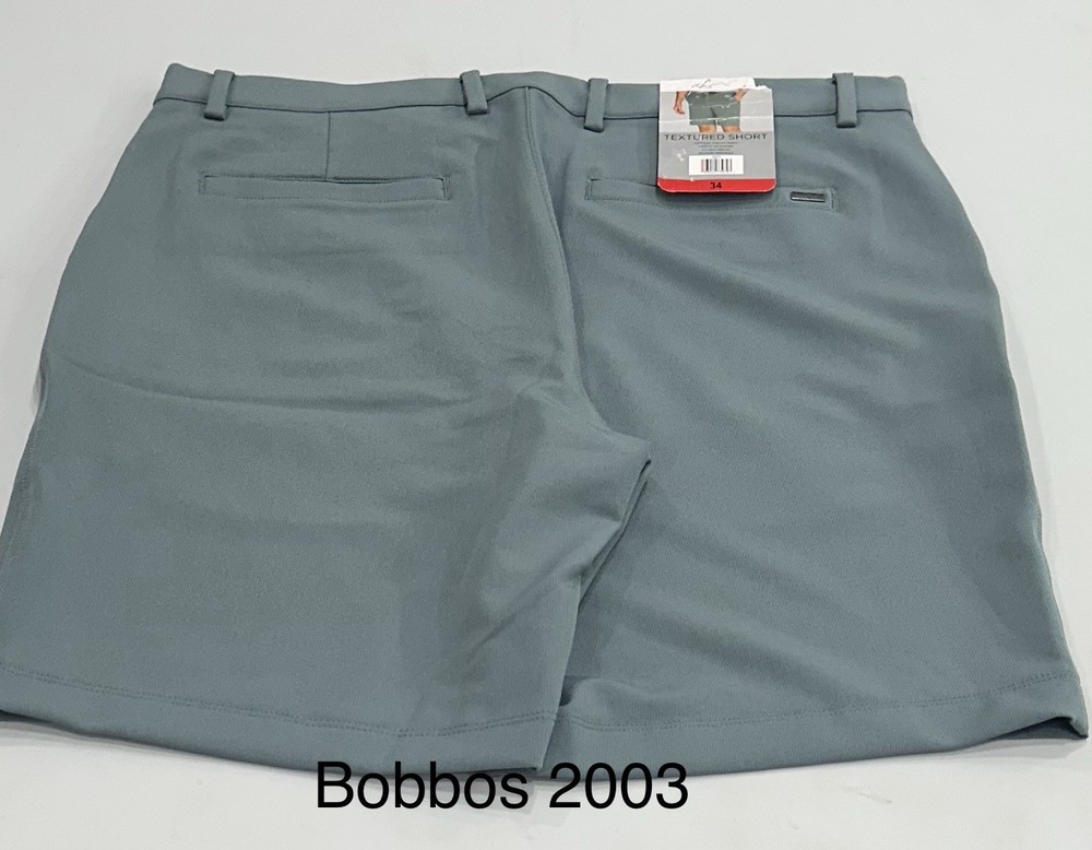 Greg Norman Men's Textured Shorts, Green, Size 34