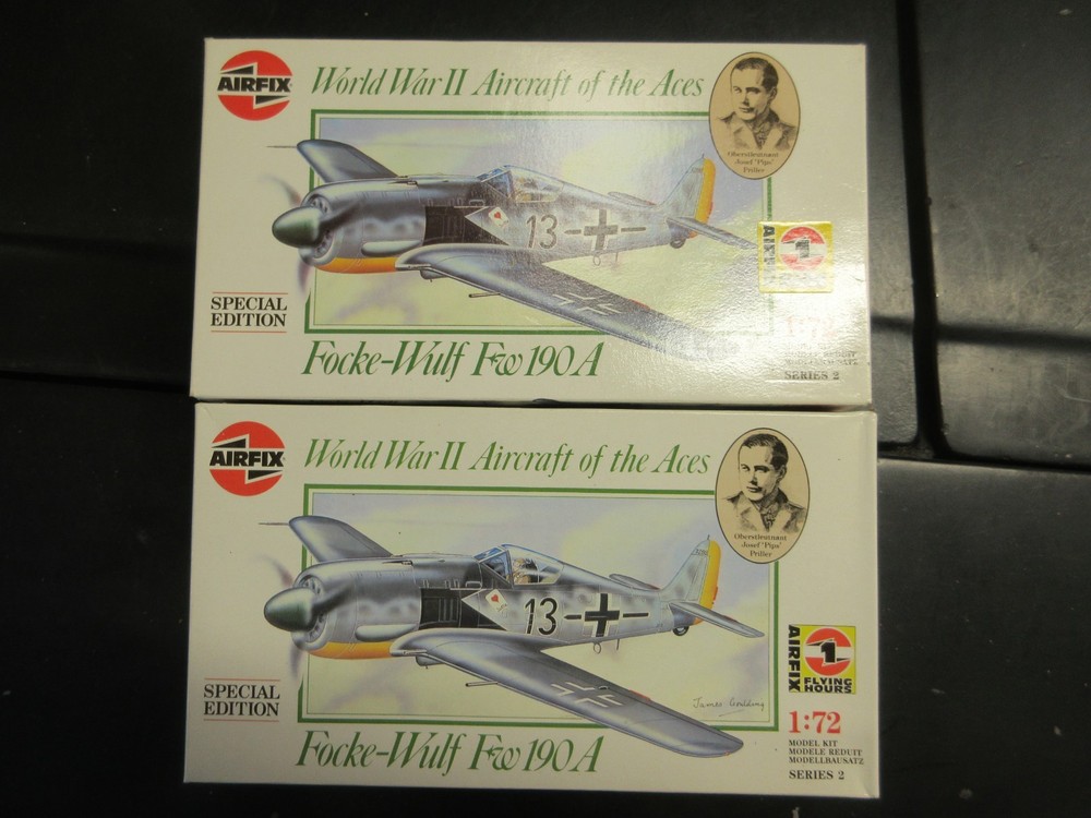 AIRFIX 1/72 FOCKE-WULF Fw190A 02085 factory sealed LOT OF 2 AIRCRAFT KITS