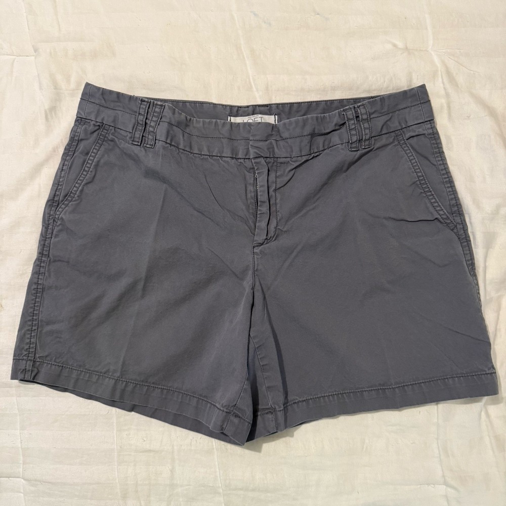 Ann Taylor LOFT Shorts Womens Gray The Riviera Chino 100%  Cotton size 10