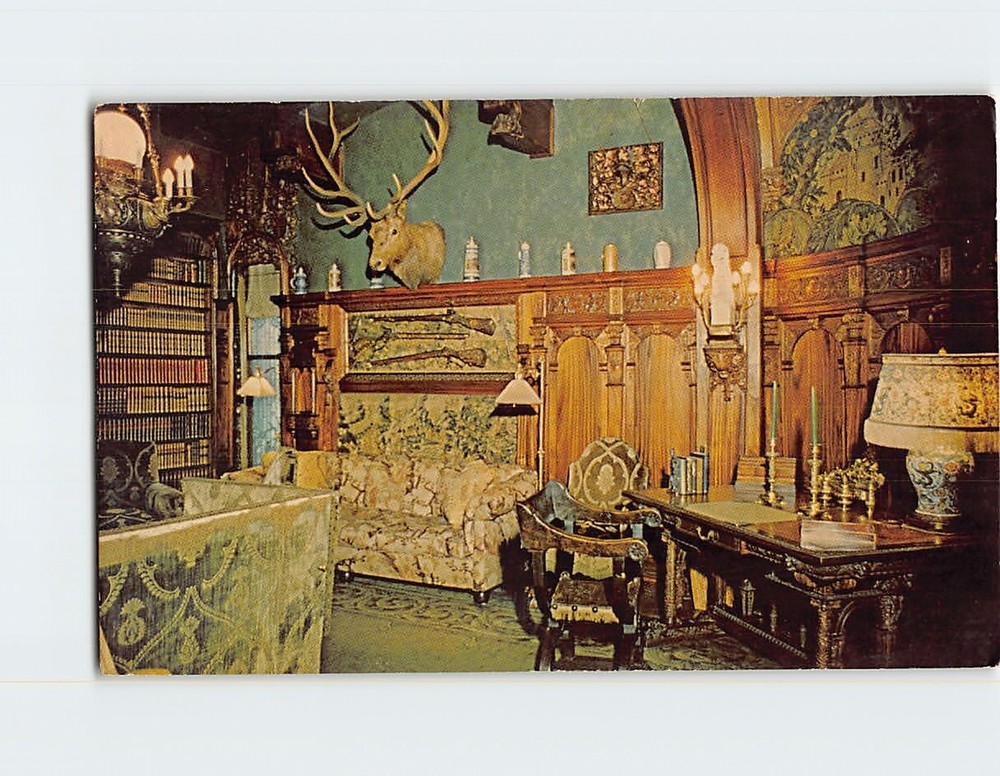 Postcard Library & Sitting Room Vanderbilt Mansion Hyde Park NY
