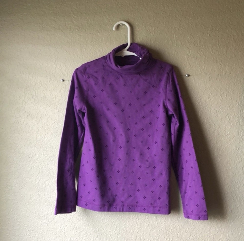 Faded Glory Shirt Y2K Girls Purple Turtleneck Long Sleeve Shirt Casual Top Sz 6