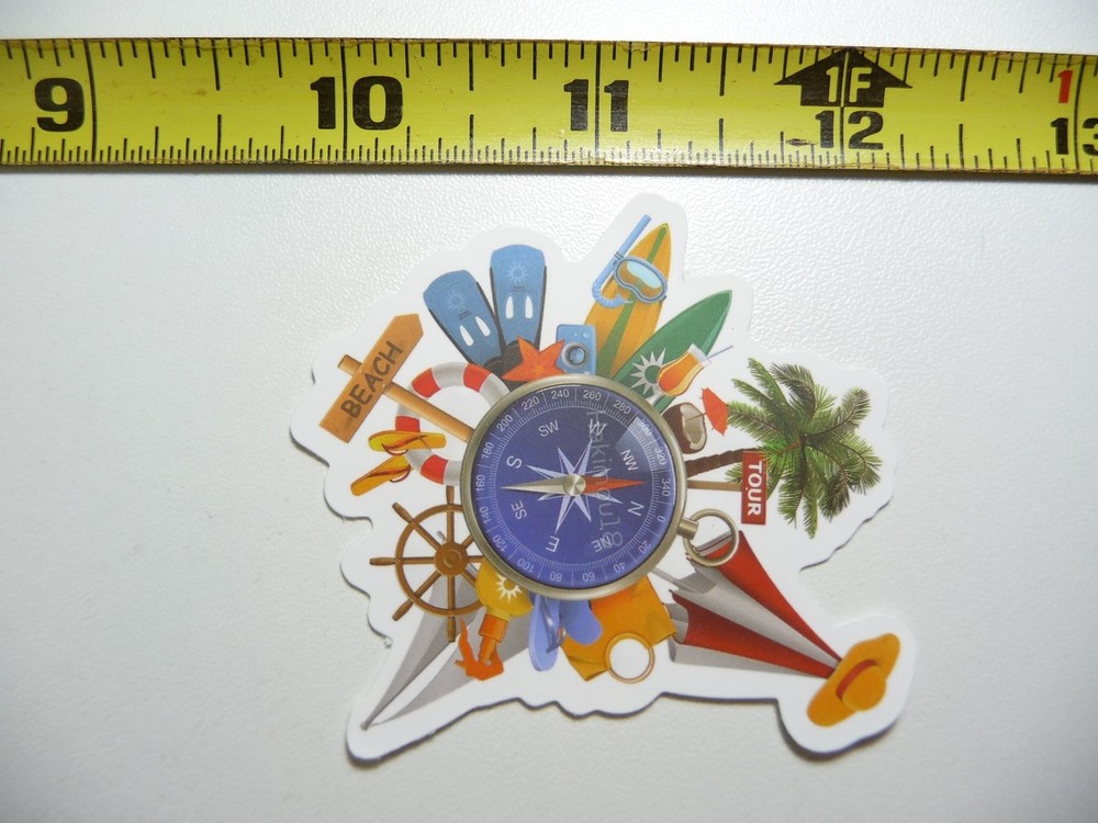 Summer Compass Activities Decal Sticker for Vacation Trips
