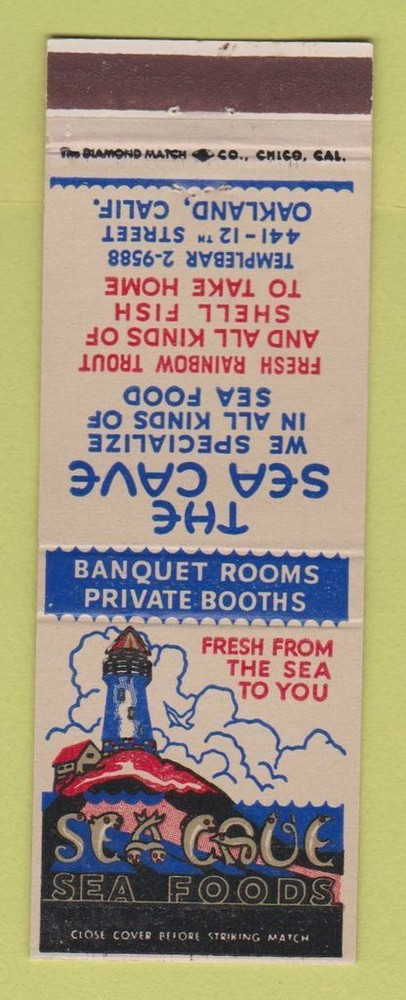 Matchbook Cover - Sea Cave Restaurant Oakland CA