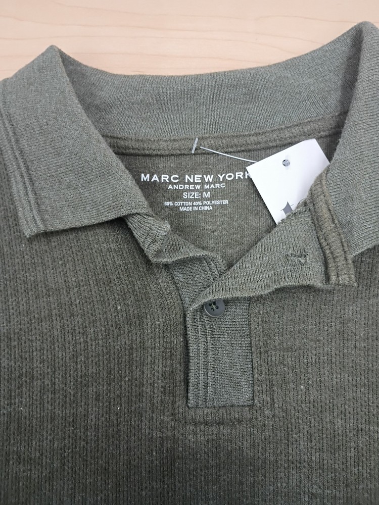 Marc New York Men's Sweater Polo, COLOR GREEN SIZE M