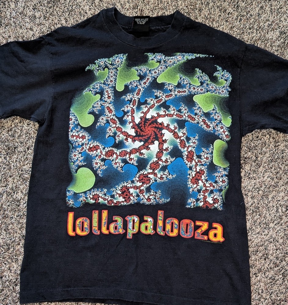 Giant Lollapalooza Festival 1993 Men's Vintage Graphic Tee Black Cotton Size L
