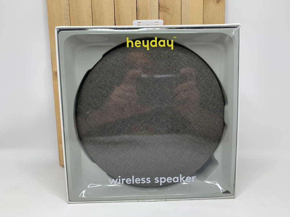 Heyday Round Lightweight Wireless Bluetooth Speaker 16H Playtime 33Ft Range NEW